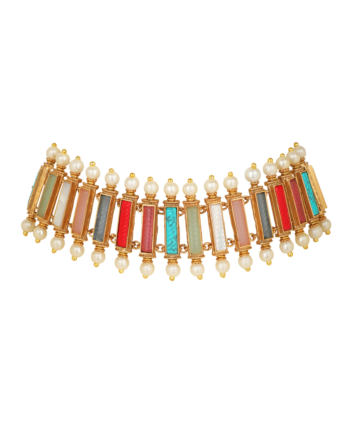 Navratna Bar Choker Necklace | Stylika