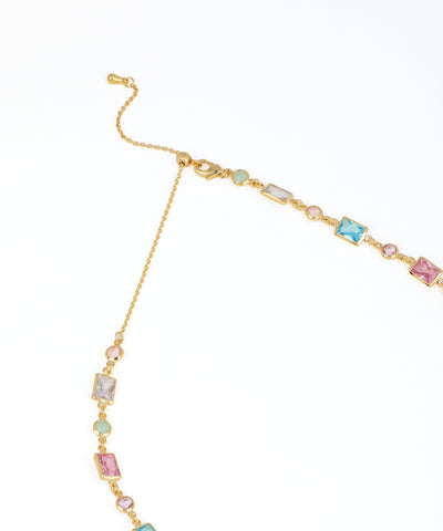 Pastel Stone Link Chain Necklace | Stylika