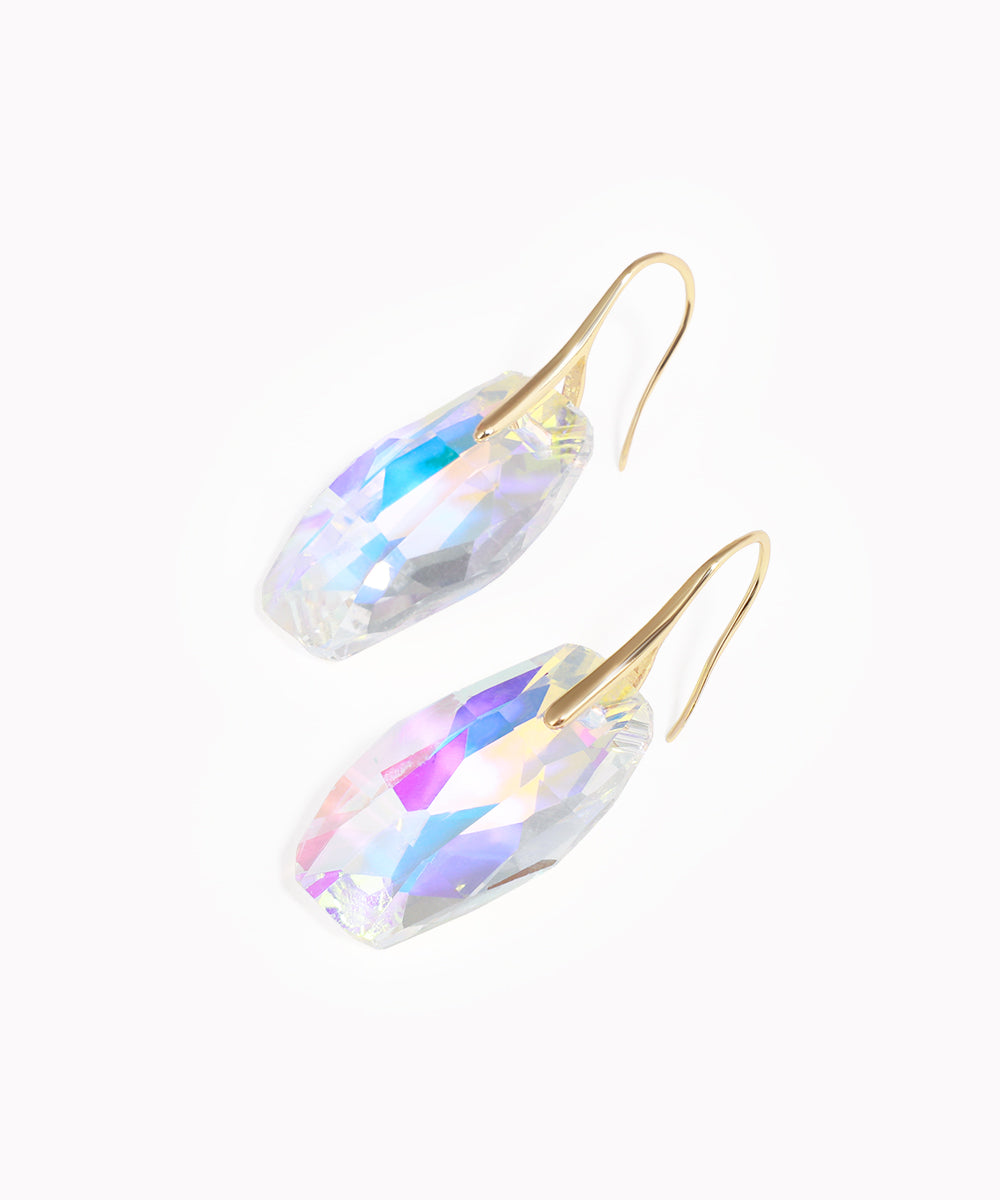 Vibrant Shimmering Faceted Elongated Drop Earrings | Stylika