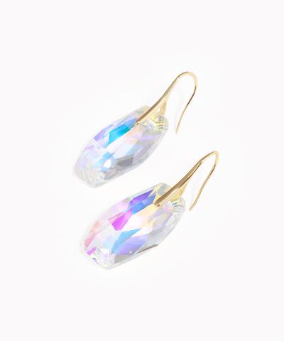 Vibrant Shimmering Faceted Elongated Drop Earrings | Stylika