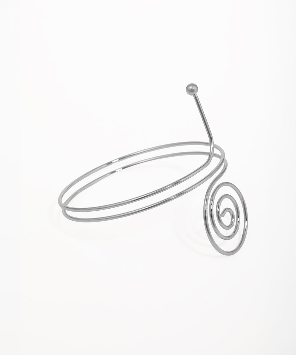 Wrap-Around Spiral Arm Cuff with Sphere Detail | Stylika
