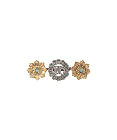 Twin Lotus Medallion Trio Ring | Stylika