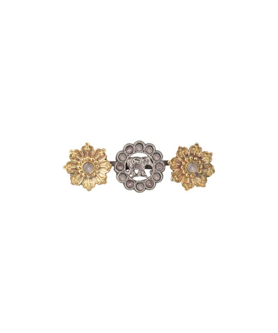 Twin Lotus Medallion Trio Ring | Stylika