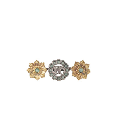 Twin Lotus Medallion Trio Ring | Stylika