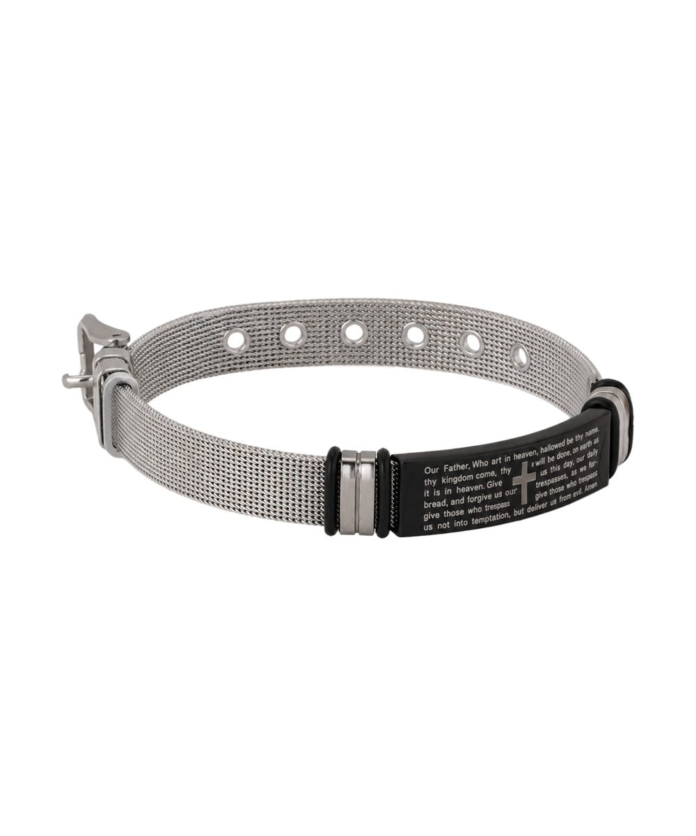 Lord’s Prayer Cross Mesh Bracelet | Stylika