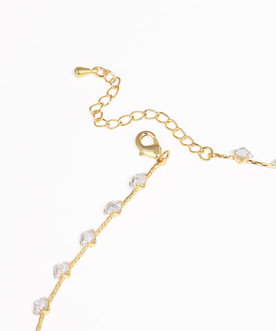 Delicate Sparkling Stone Line Choker Necklace | Stylika
