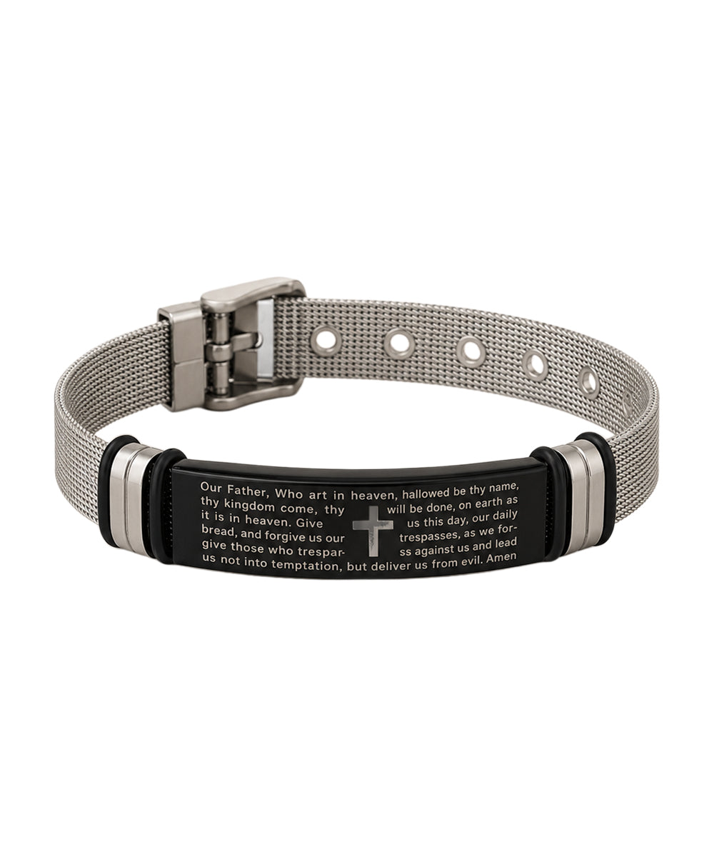 Lord’s Prayer Cross Mesh Bracelet | Stylika