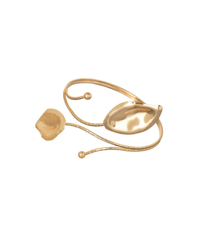 Sculpted Leaf Accent Arm Cuff for Statement Style | Stylika