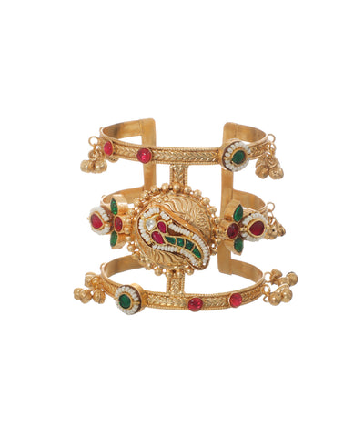 Oxidised Floral Motif Cuff Bracelet | Stylika
