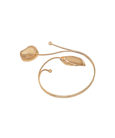 Sculpted Leaf Accent Arm Cuff for Statement Style | Stylika