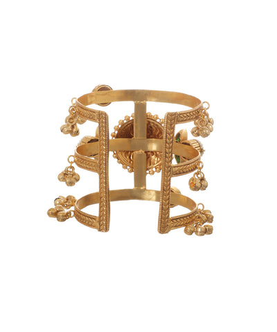 Oxidised Floral Motif Cuff Bracelet | Stylika