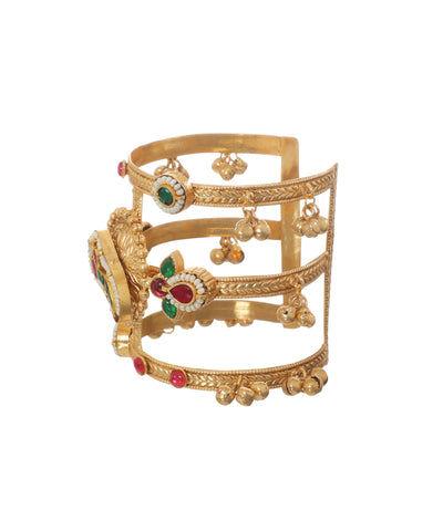 Oxidised Floral Motif Cuff Bracelet | Stylika
