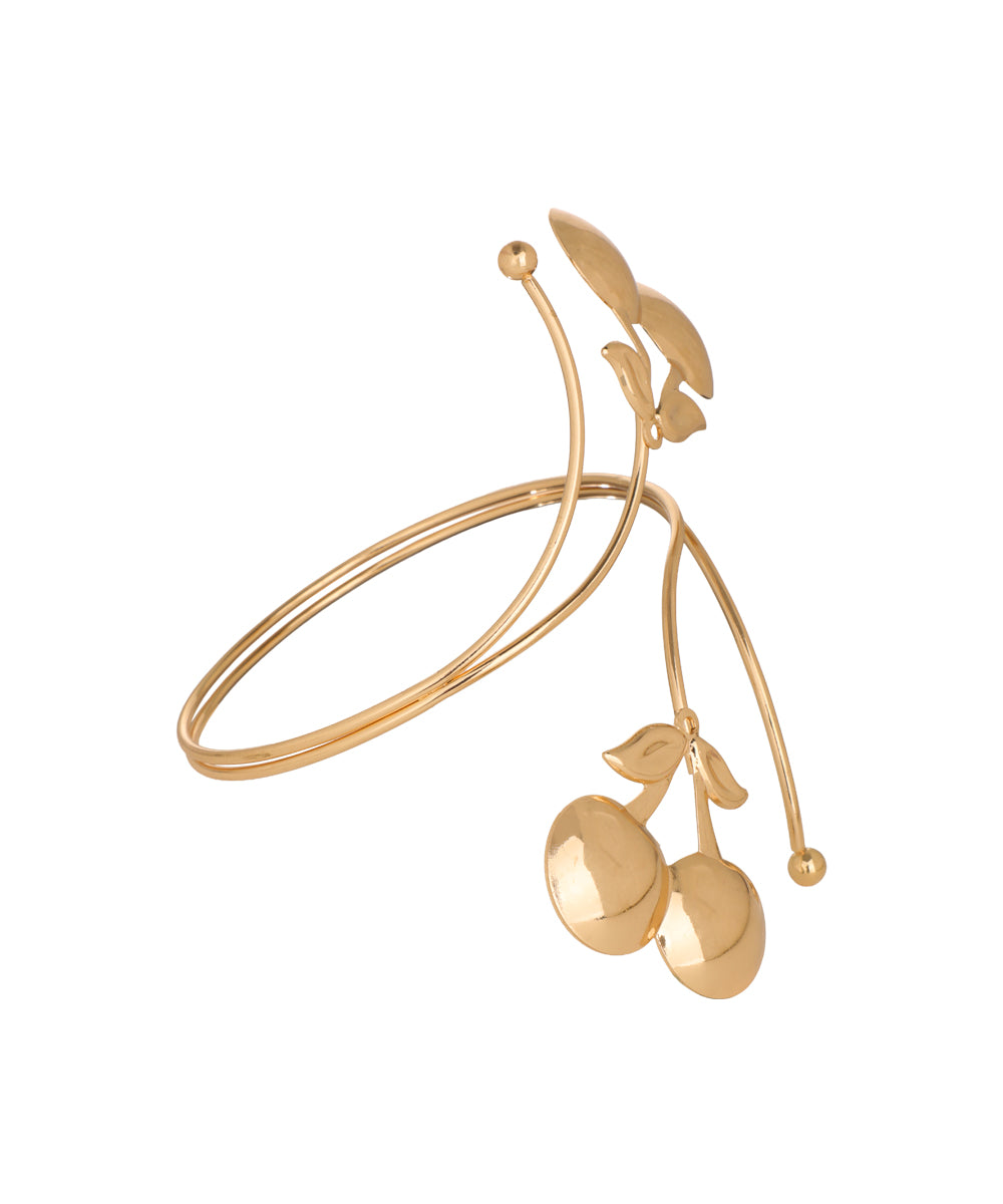 Cherry Motif Arm Cuff with Leaf Detail | Stylika
