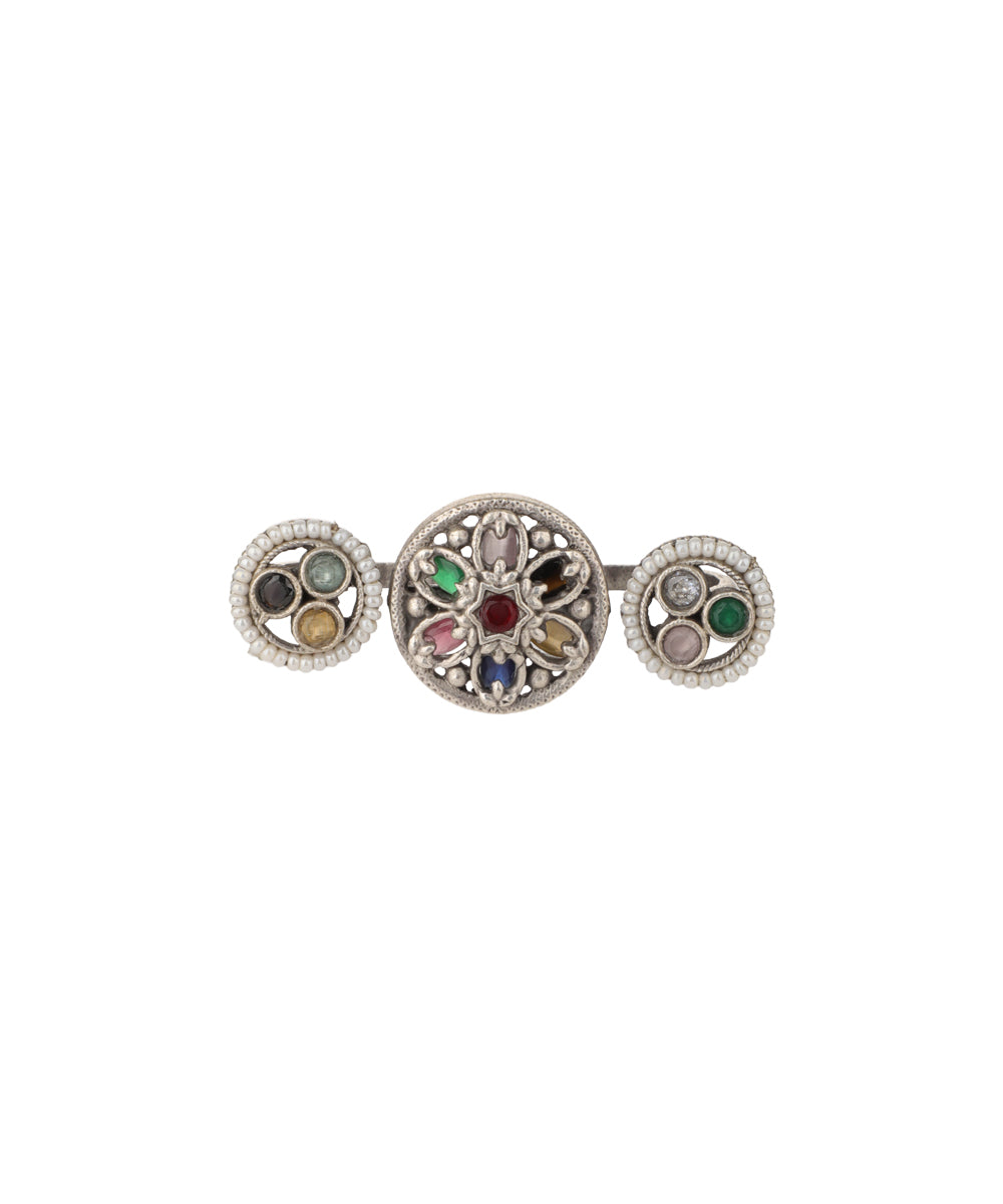 Floral Medallion Trio Ring | Stylika
