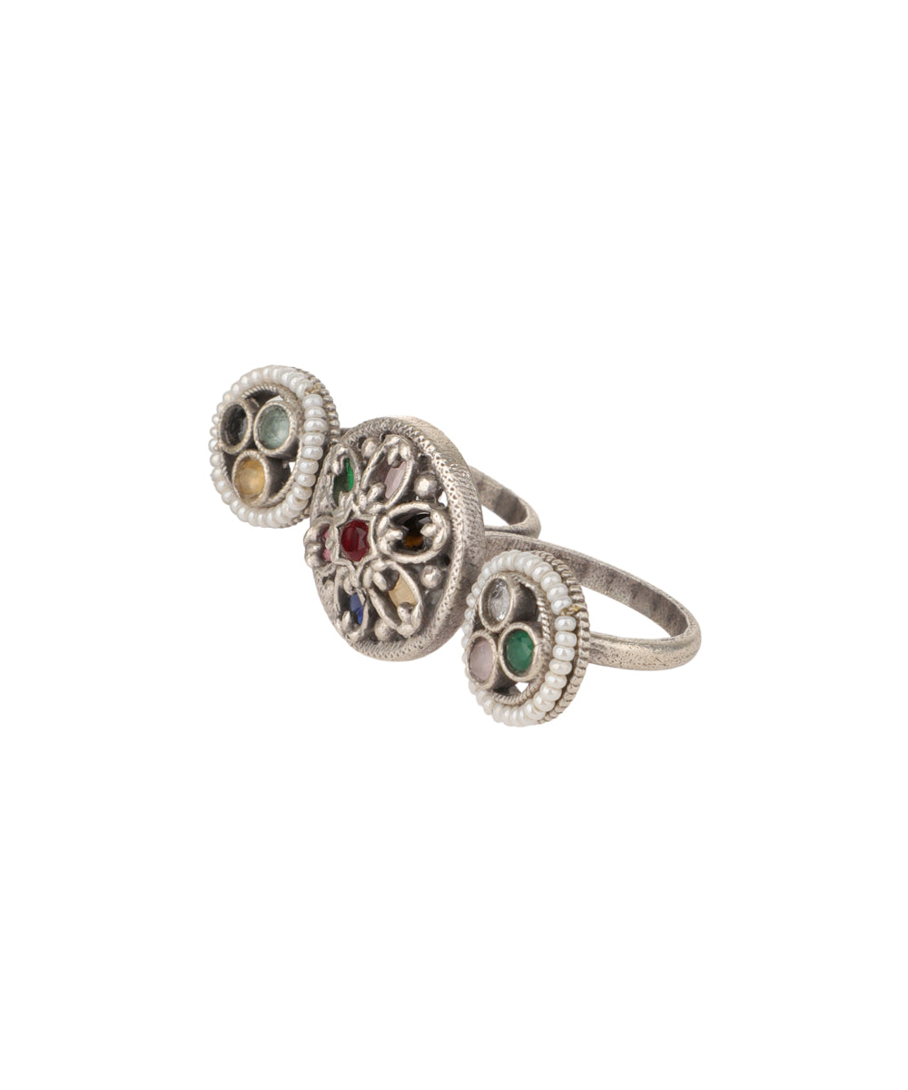 Floral Medallion Trio Ring | Stylika