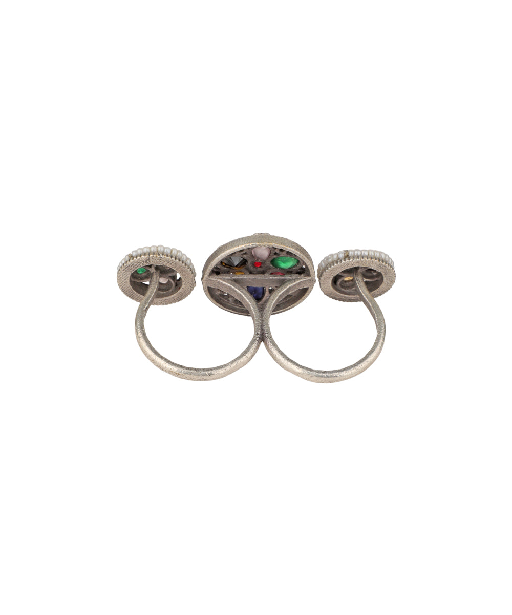 Floral Medallion Trio Ring | Stylika