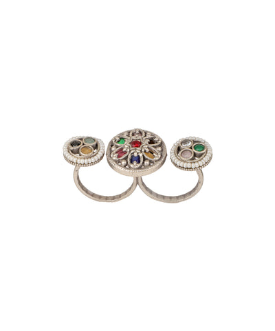 Floral Medallion Trio Ring | Stylika