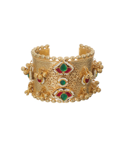 Heritage Inspired Oxidised Cuff Bracelet with Drops | Stylika