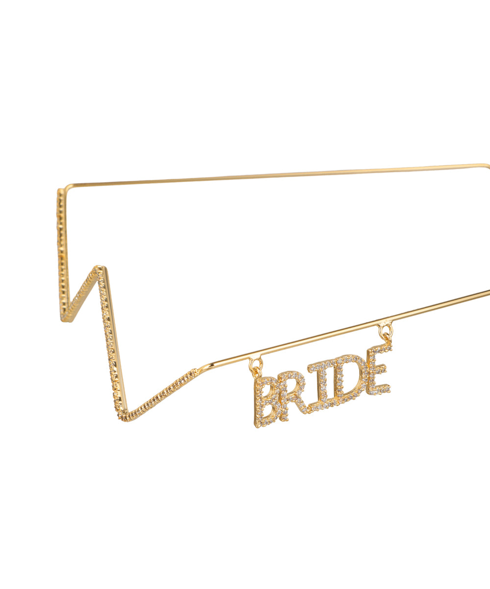 Zig-Zag Frame Bride Charm Embellished Facelet | Stylika