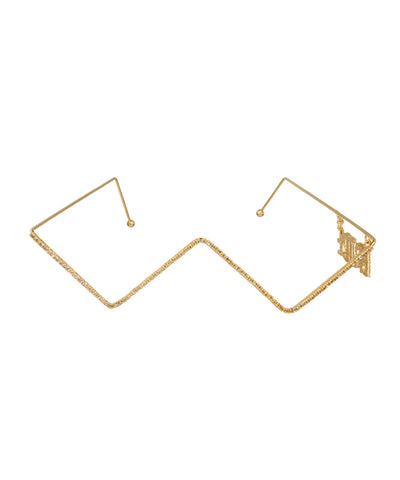 Zig-Zag Frame Bride Charm Embellished Facelet | Stylika