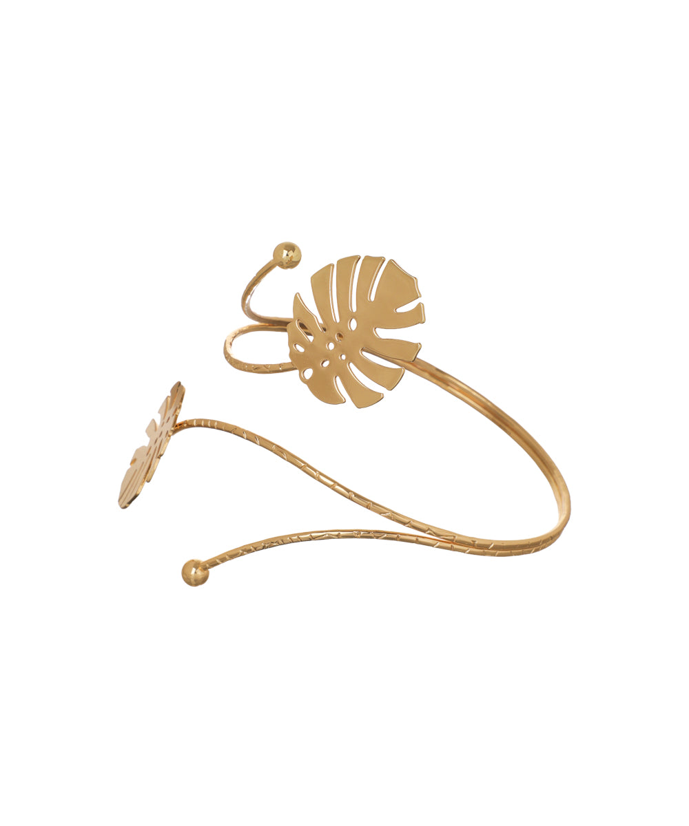 Tropical Leaf Statement Arm Cuff | Stylika
