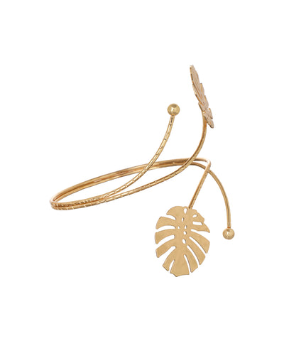 Tropical Leaf Statement Arm Cuff | Stylika
