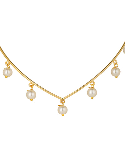 V-Shape Faux Pearl Drop Tiara | Stylika