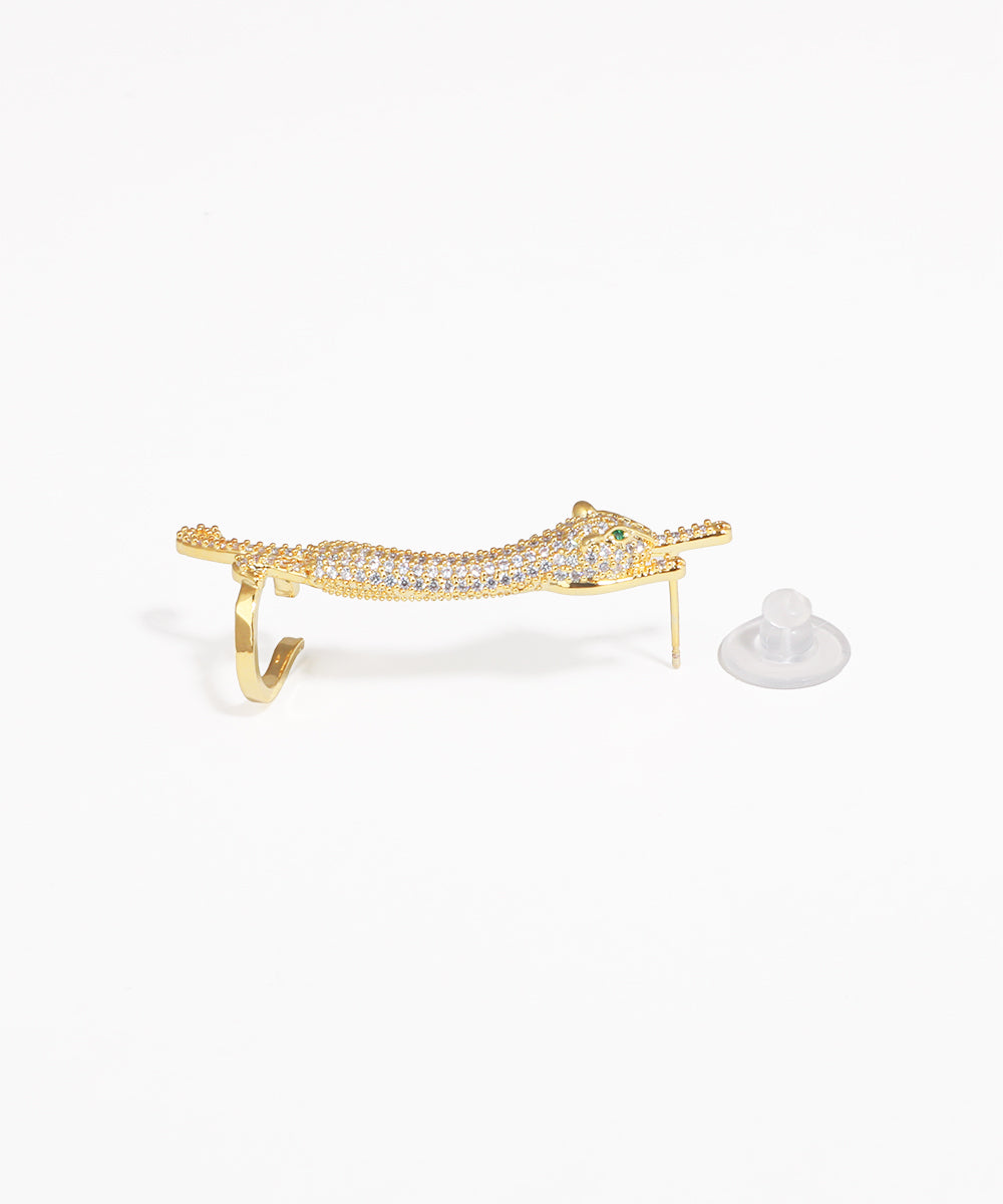 Glam Panther Crawl Ear Climber Earrings | Stylika