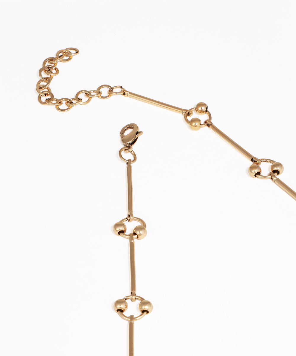 Eclectic Leaf and Pearl Drop Necklace | Stylika