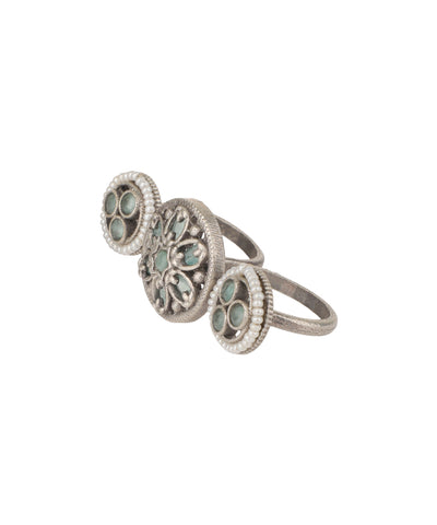 Floral Medallion Trio Ring | Stylika