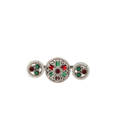 Floral Medallion Trio Ring | Stylika