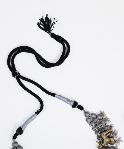 Deer Motif Statement Oxidised Necklace Set | Stylika