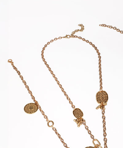 Boho Multi-Layer Heart & Floral Charm Necklace | Stylika