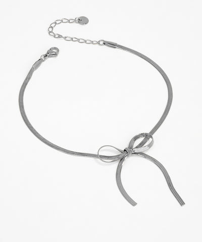 Chic Bow Design Snake Chain Anklet for Everyday Style | Stylika
