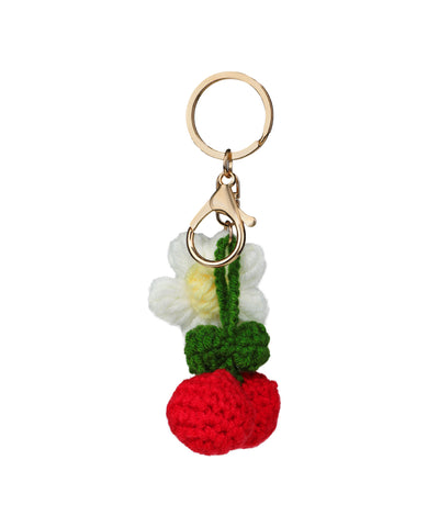 Charming Crochet Flower & Cherry Bag Charm | Stylika