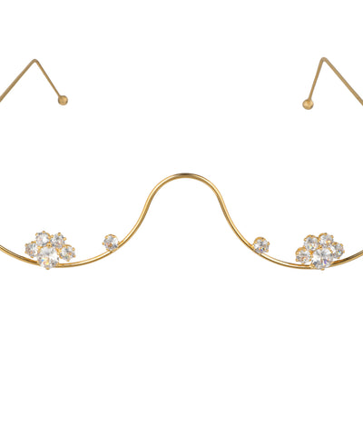 Wavy Floral Facelet with Sparkling Bride Charms | Stylika