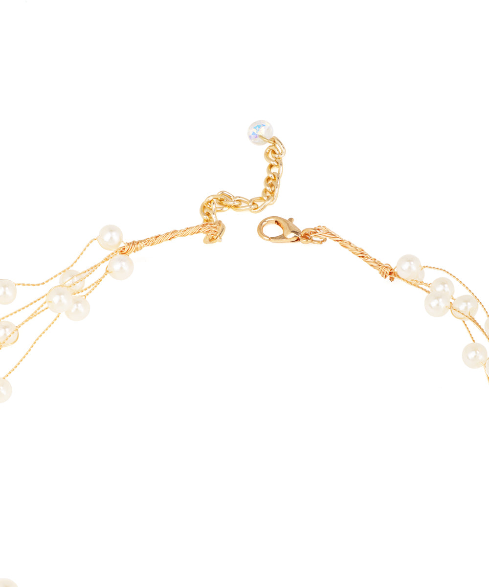 Chic Multi-Strand Layered Pearl Design Necklace | Stylika