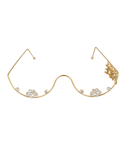 Wavy Floral Facelet with Sparkling Bride Charms | Stylika