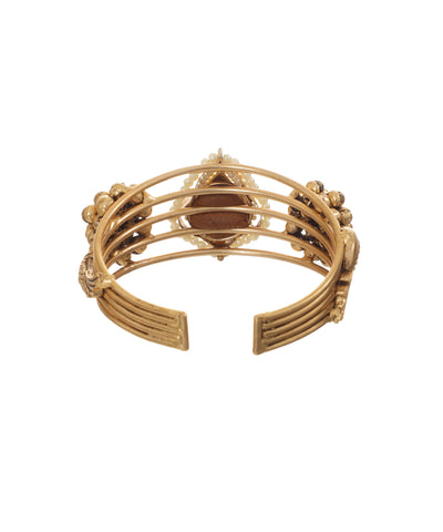Oxidised dise Central Motif Bead Cluster Cuff Bracelet | Stylika