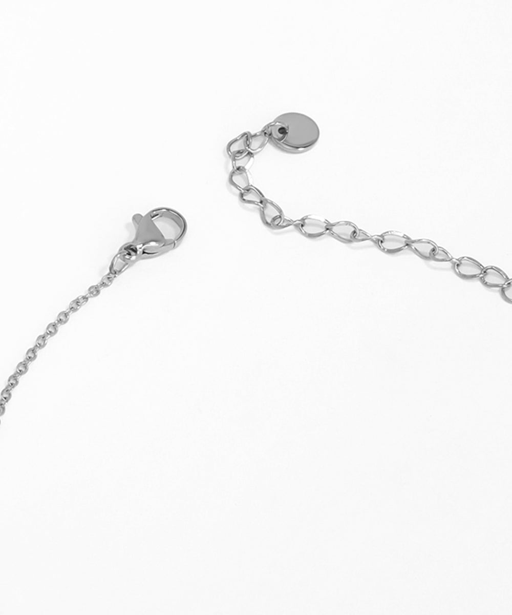 Alternating Shell and Diamond Charm Anklet | Stylika