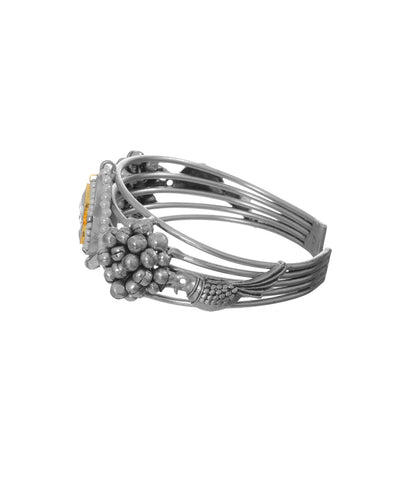 Oxidised dise Central Motif Bead Cluster Cuff Bracelet | Stylika