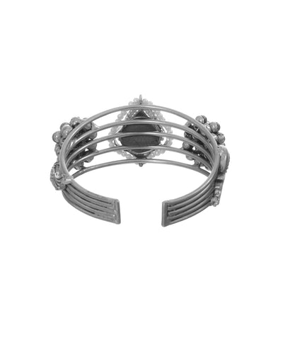 Oxidised dise Central Motif Bead Cluster Cuff Bracelet | Stylika