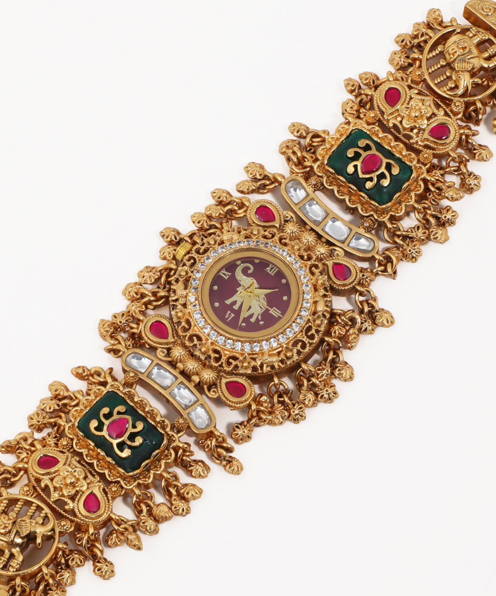 Ornate Heritage Bracelet Watch (Green) | Stylika
