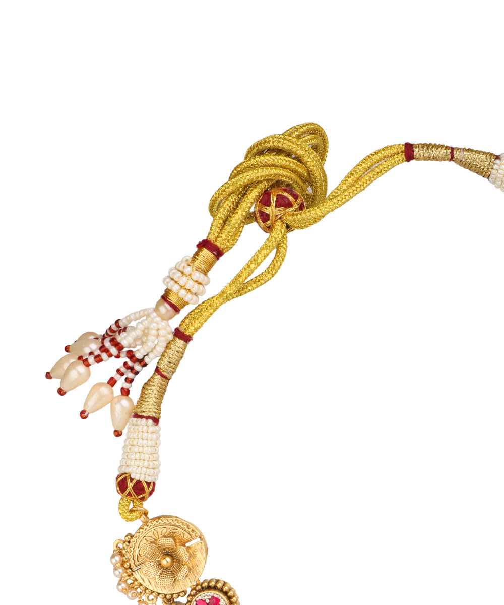 Traditional Necklace Set with enamel-style detail accents