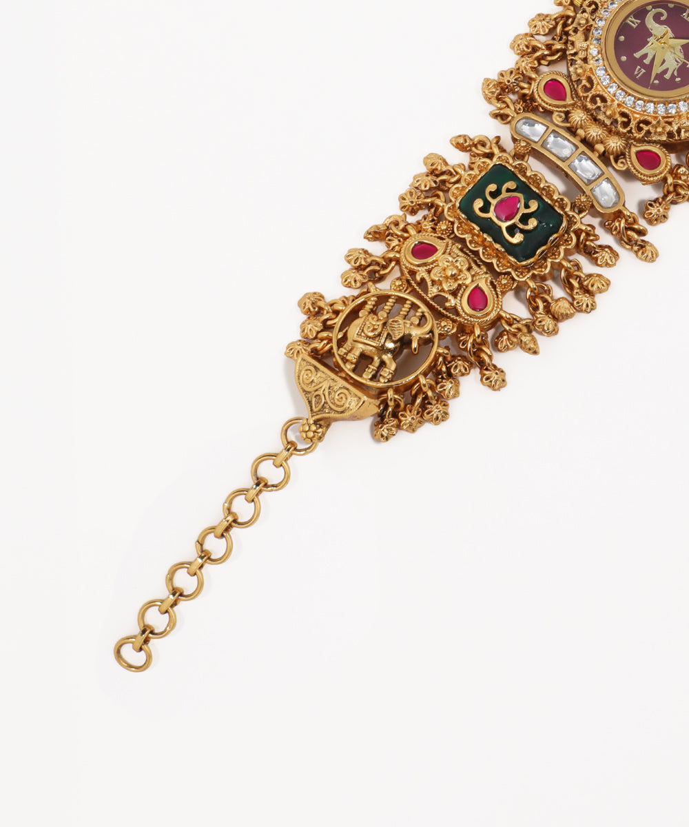 Ornate Heritage Bracelet Watch (Green) | Stylika
