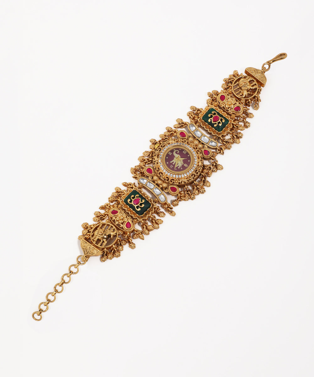 Ornate Heritage Bracelet Watch (Green) | Stylika
