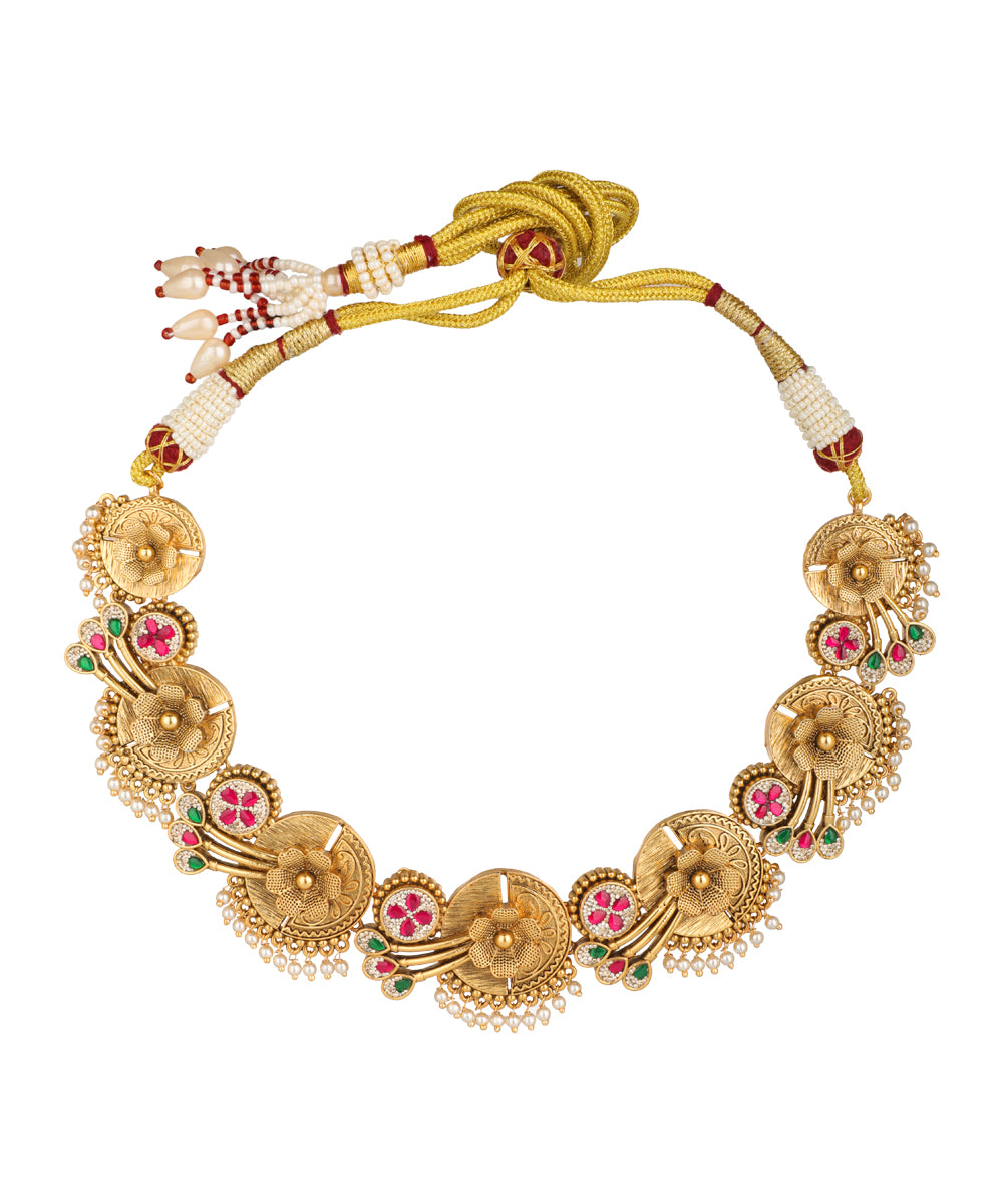 Traditional Necklace Set with intricate floral motif