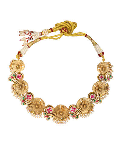 Traditional Necklace Set with intricate floral motif