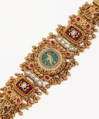 Ornate Heritage Bracelet Watch (Ruby) | Stylika