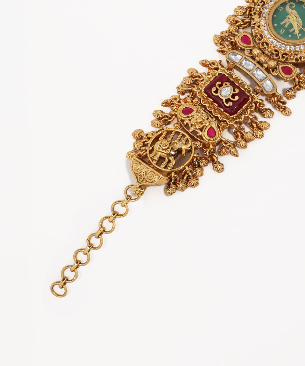 Ornate Heritage Bracelet Watch (Ruby) | Stylika